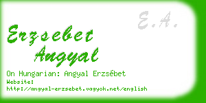 erzsebet angyal business card